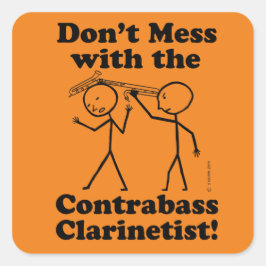 Niet te veel met het Contrabass Clarinetis Square Vierkante Sticker