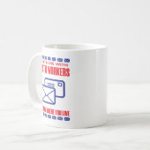 Niet te veel met posterijen. koffiemok (Voorkant links)