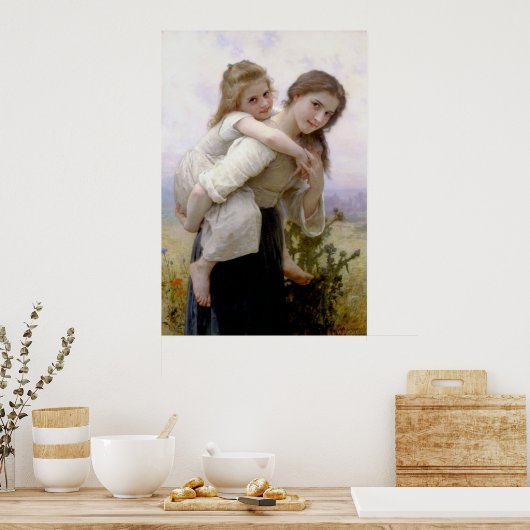 Niet te veel om 1895 Bouguereau-Poster mee te neme Poster (Keuken)