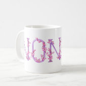 Niet-tekst orchidee paarse roze kunst schilderen m koffiemok (Voorkant links)