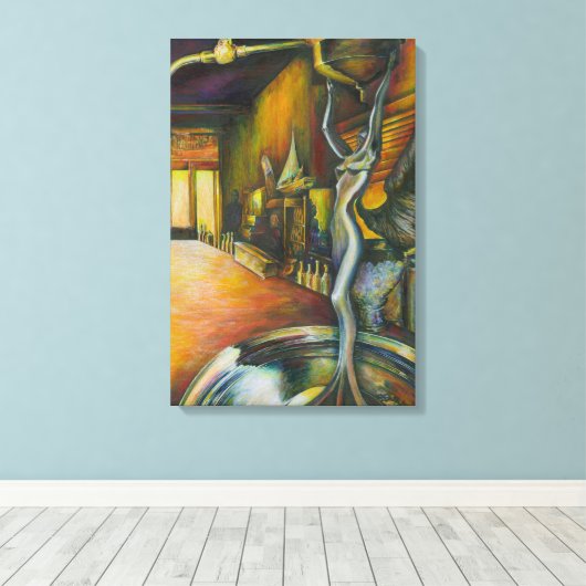 Niet tenzij je begint te neuriën. canvas afdruk (Insitu (Houten vloer))