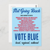Niet terug gaan Stem Blauw uit de stemming Briefkaart (Voorkant / Achterkant)