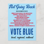 Niet terug gaan Stem Blauw uit de stemming Briefkaart (Voorkant)