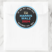 Niet terug Harris Walz 2024 Ronde Sticker (Tas)