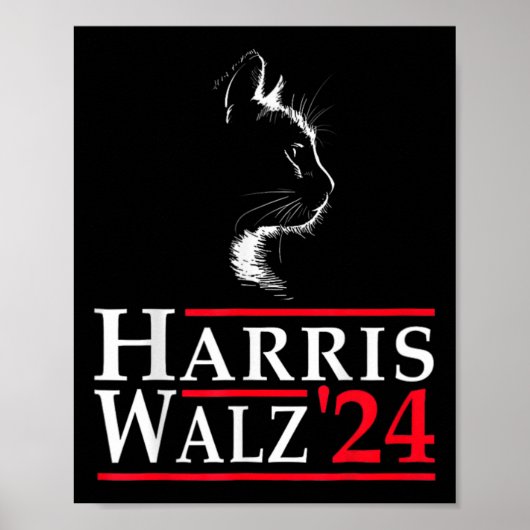 Niet terug Kamala Harris Cat Lady 2024 Verkiezinge Poster (Voorkant)