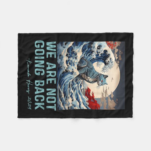 Niet terug naar de Schattigee golf van Blue Cats v Fleece Deken (Voorkant (Horizontaal))