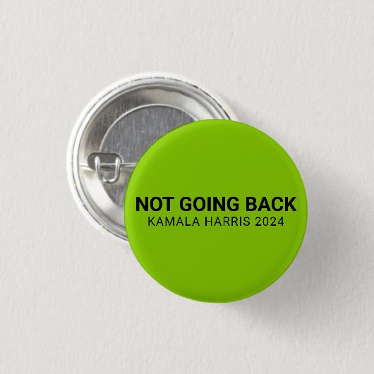 Niet teruggaan kamala harris 2024 custom green ronde button 3,2 cm (Voorkant /achterkant)