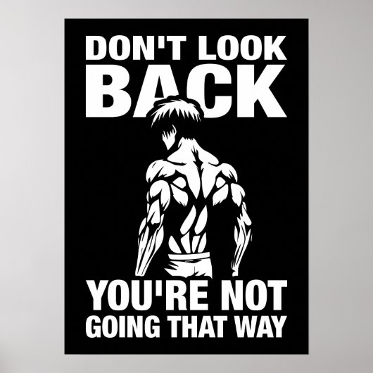 Niet Terugkijken - Anime Bodybuilding Gym Workout Poster (Voorkant)