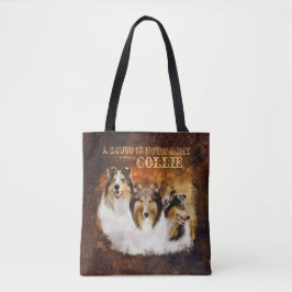 Niet thuis met Collie, Portret & Scene, Land - Tote Bag