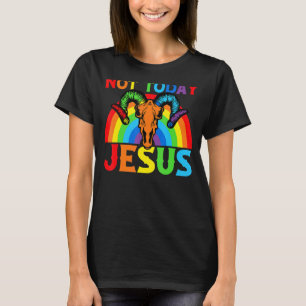 Niet Today Jesus Satanic Baphomet Sigil Pentagram T-shirt