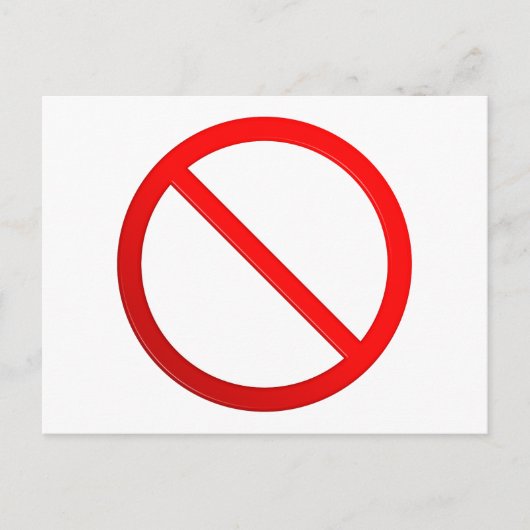 Niet toegestaan Briefkaart voor gebarentaal (Voorkant)