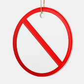 Niet toegestaan teken keramisch ornament (Links)