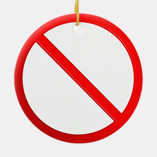 Niet toegestaan teken keramisch ornament (Achterkant)