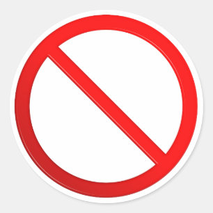 Niet toegestaan teken ronde sticker