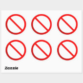 Niet toegestaan teken ronde sticker (Vel)