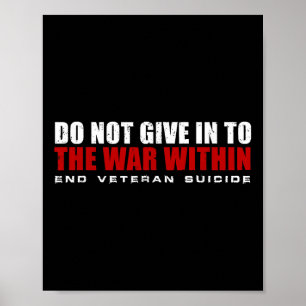 Niet toegeven aan de oorlog in Eind Veteraan Suici Poster