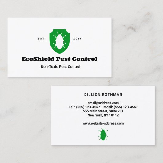 Niet-toxische plaagbestrijding Exterminator Visitekaartje (Voorkant / Achterkant)