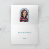 Niet-traditionele blauwe poinsettia-feestkaart feestdagen kaart (Binnen)