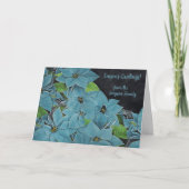 Niet-traditionele blauwe poinsettia-feestkaart feestdagen kaart (Voorkant)