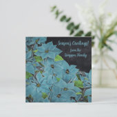 Niet-traditionele gekleurde blauwe Kaart Poinsetti (Staand voorkant)