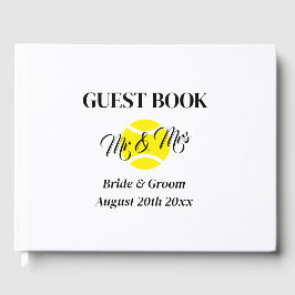 Niet-traditionele Mr & Mrs tennis thema bruiloft Gastenboek