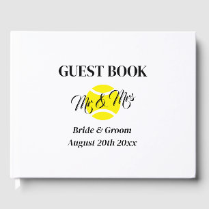 Niet-traditionele Mr & Mrs tennis thema bruiloft Gastenboek
