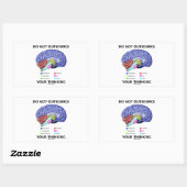 Niet uitbesteden van uw denking (hersenanatomie) rechthoekige sticker (Vel)
