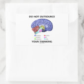 Niet uitbesteden van uw denking (hersenanatomie) rechthoekige sticker (Tas)