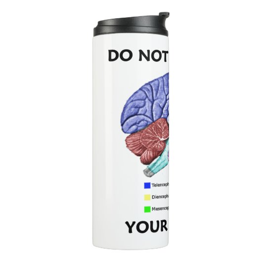 Niet uitbesteden van uw denking (hersenanatomie) thermosbeker (Gedraaid links)