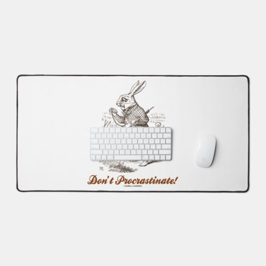 Niet uitstellen! White Rabbit Watch Wonderland Bureaumat (Keyboard & Muis)