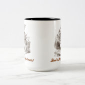 Niet uitstellen! White Rabbit Watch Wonderland Tweekleurige Koffiemok (Center)