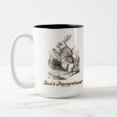 Niet uitstellen! White Rabbit Watch Wonderland Tweekleurige Koffiemok (Links)