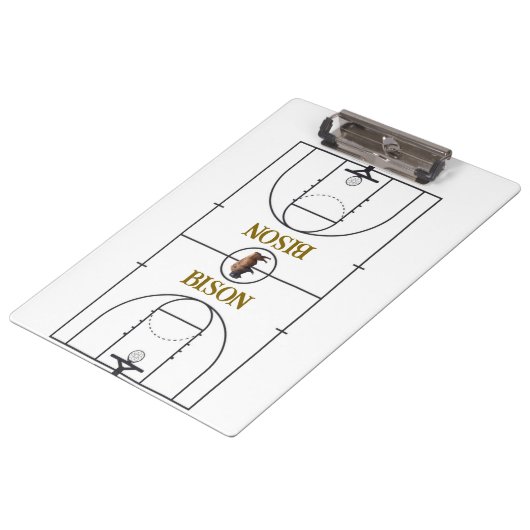 Niet uitwisbaar basketbalveldplattegrond klembord (Gekanteld)