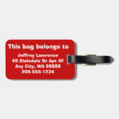 NIET UW BAG! OntwerpBagagelabels (rood) Bagagelabel (Achterkant horizontaal)