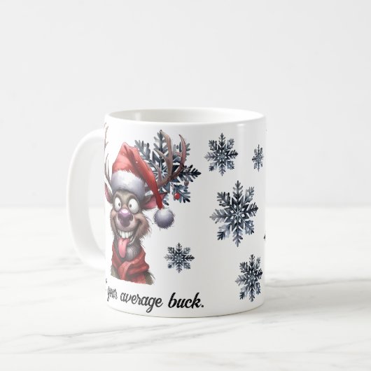 Niet uw gemiddelde Buck Coffee Christmas Mok (Voorkant links)