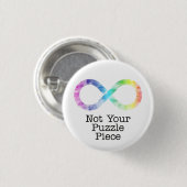 Niet uw puzzelstuk - autisme bewustzijn/acceptatie ronde button 3,2 cm (Voorkant /achterkant)