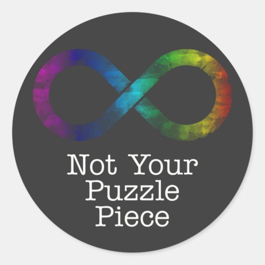 Niet uw puzzelstuk - autisme bewustzijn/acceptatie ronde sticker (Voorkant)