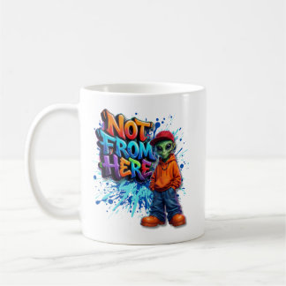 Niet Van Hier Grappig Alien Streetwear Design Koffiemok