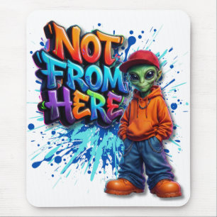 Niet Van Hier Grappig Alien Streetwear Design Muismat