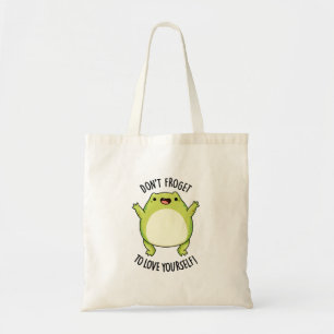 Niet van je houden, grappige kikkerpun tote bag