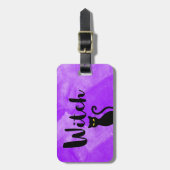 Niet van jullie Paarse heks zwarte kat Magic Bagagelabel (Voorkant verticaal)