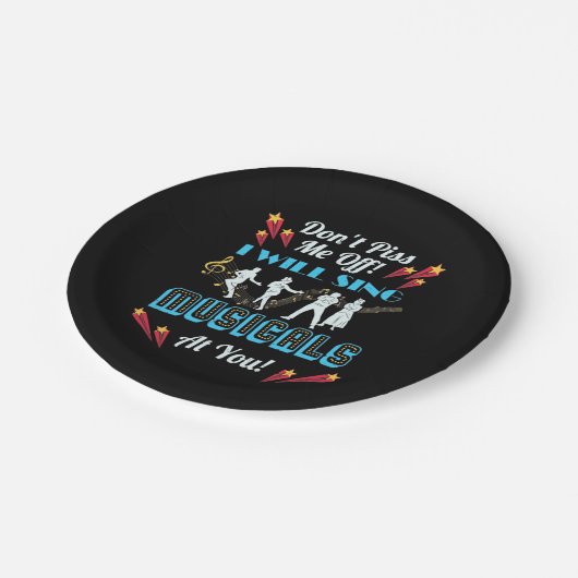 Niet van muzikale aard papieren bordje (Gekanteld)