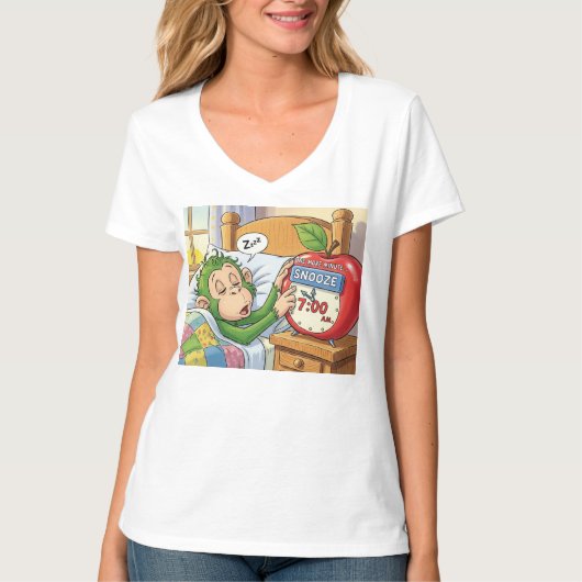 Niet vandaag, Alarm – Sleepy Monkey Mode 💤🙈 T-shirt (Voorkant)