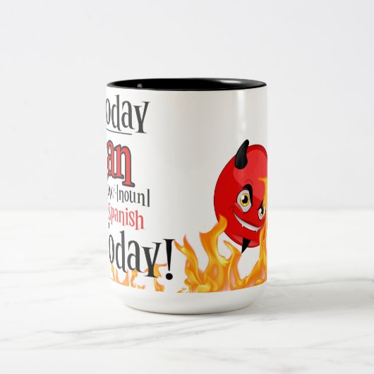 Niet vandaag Chamuko Satan niet vandaag Tweekleurige Koffiemok (Center)