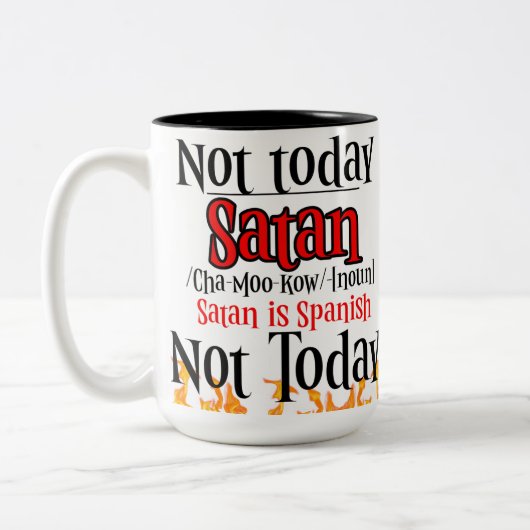 Niet vandaag Chamuko Satan niet vandaag Tweekleurige Koffiemok (Links)