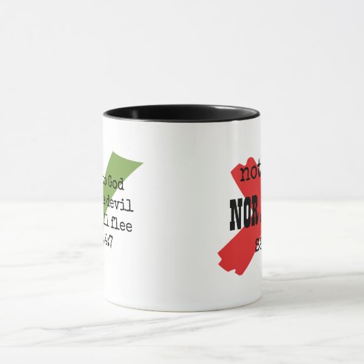 NIET VANDAAG Christelijk SATAN Mok (Midden)