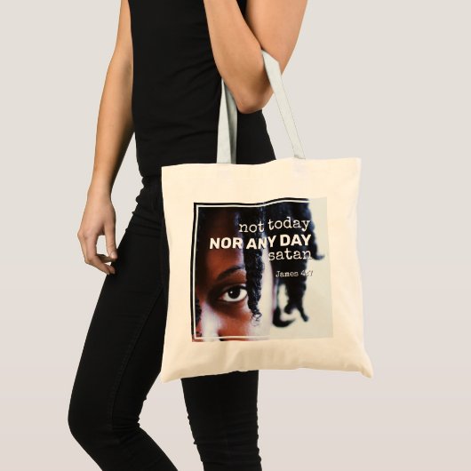 NIET VANDAAG Christelijk SATAN Tote Bag (Voorkant (product))