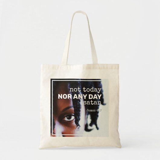 NIET VANDAAG Christelijk SATAN Tote Bag (Voorkant)