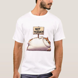 Niet Vandaag Chubby Grumpy Kat met Bord T-shirt