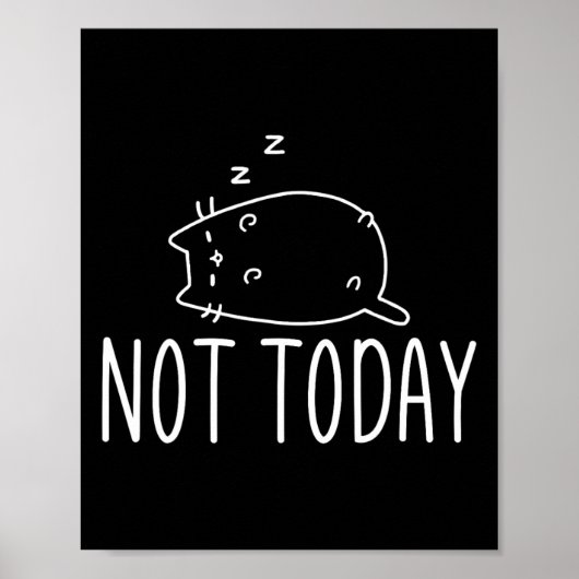 Niet vandaag Crazy Cat S Graphic Schattige Funny Poster (Voorkant)
